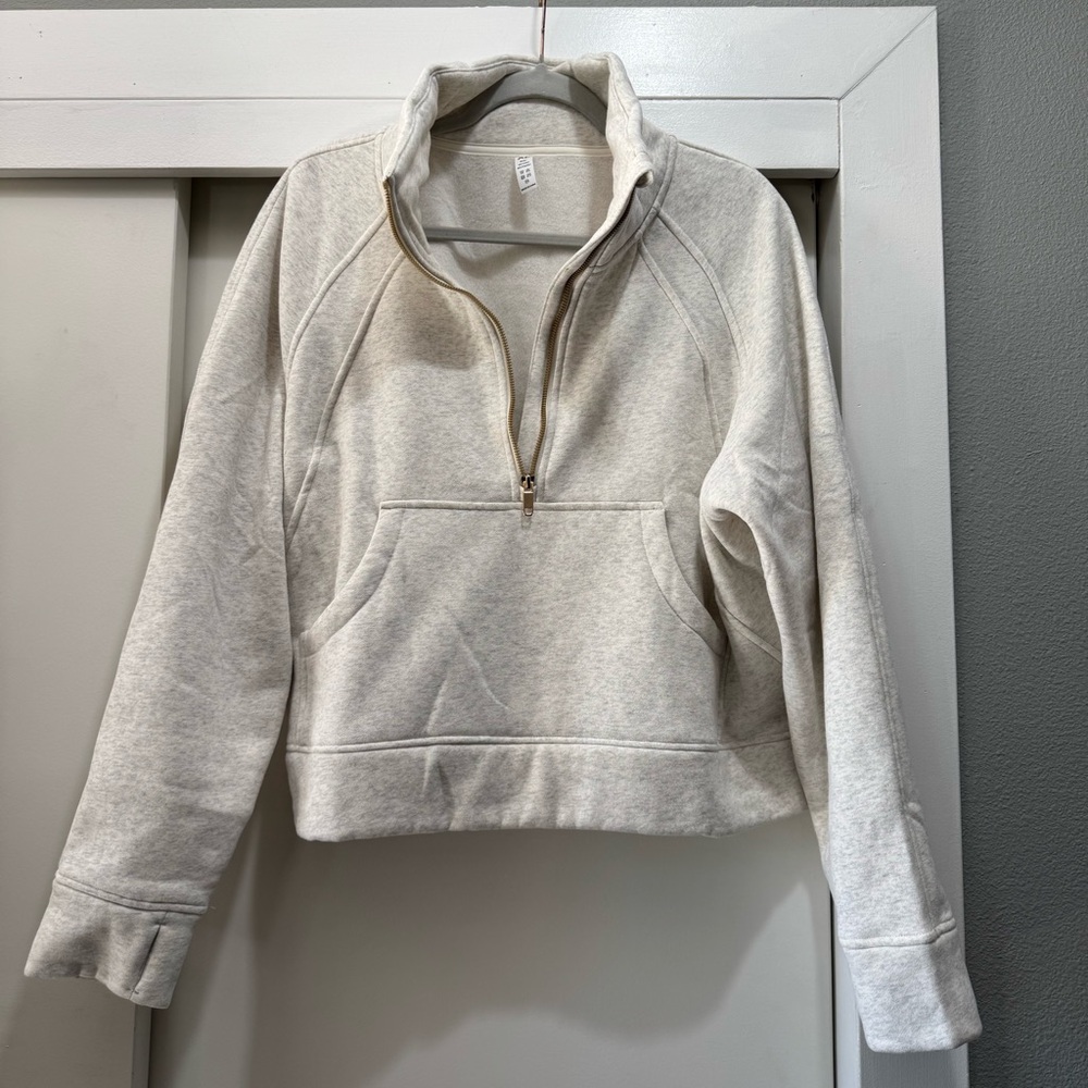 Women's Cream Quarter-Zip Pullover